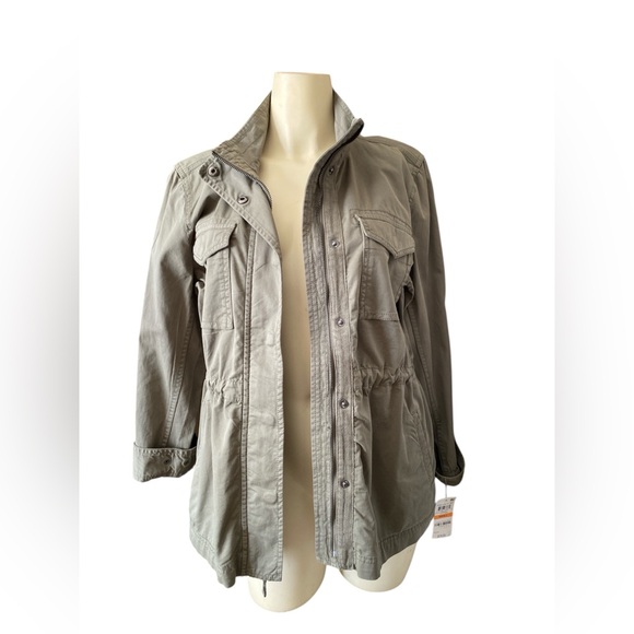 Style & Co women's twill utility spring jacket in olive drab, size small - Picture 5 of 16